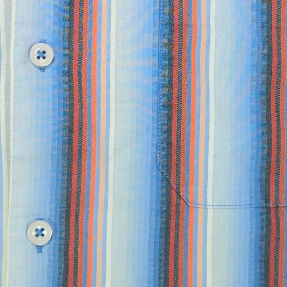 Tommy Bahama Button-Up Shirt Striped Cotton Silk Blue Orange Mens Size M - Picture 3 of 8
